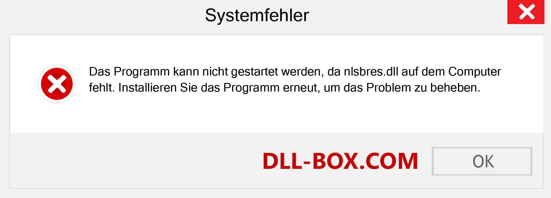 nlsbres.dll-Datei fehlt?. Download für Windows 7, 8, 10 - Fix nlsbres dll Missing Error unter Windows, Fotos, Bildern